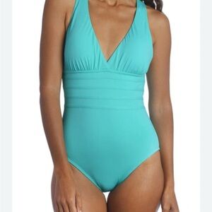 La Blanca Island Goddess Crossback One-Piece Swimsuit